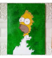 Cuadro Decorativo Homero Simpson Desapareciendo Arbusto Meme, usado segunda mano  Chile 