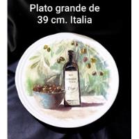 Plato De Ceramica Italia Opificio Etico De 39 Cm Restaurado. segunda mano  Chile 
