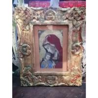 Pintura Religiosa Italiana Virgen Marco Tallado Madera segunda mano  Chile 