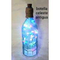 Botella Decorativa Celeste Antigua Con Juego Luces Hadas. segunda mano  Chile 