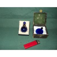 Usado, 2 Antiguas Botellitas De Perfume, Azul Cobalto. segunda mano  Chile 