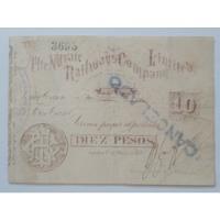 Usado, Billete Salitrero Iquique 10 Pesos 1891 Nitrate Railways. J segunda mano  Chile 