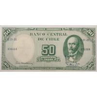 Billete Chile 50 Pesos Remarcado Mackenna Ibañez Unc(bb38, usado segunda mano  Chile 