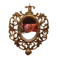 Antiguo Marco De Peltre Con Espejo, Muy Decorativo, 27cm, usado segunda mano  Chile 