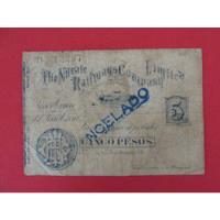 Usado, Antiguo Billete Salitrero $ 5 Pesos Nitrate Iquique Año 1891 segunda mano  Chile 