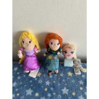 Usado, Set Peluches Princesas Rapunzel Merida Y Pulsera Elsa 15 Cm segunda mano  Chile 