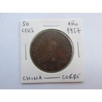 Usado, Antigua Moneda China 50 Ctvs Cobre Año 1927 Muy Escasa segunda mano  Chile 
