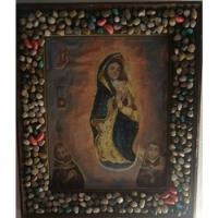 Usado, Cuadro Pintura Antigua Óleo Sobre Lienzo Virgen De Guadalupe segunda mano  Chile 