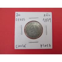 Moneda Chile 20 Centavos De Plata Año 1879 Guerra Pacifico segunda mano  Chile 