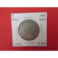 Antigua Moneda Republica De Chile 1 Peso Plata Año 1922 segunda mano  Chile 