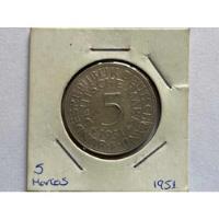 Moneda 5 Marcos Alemania 1951 segunda mano  Chile 