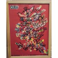 Póster Cuba Solidaridad 1971 - René Portocarrero, usado segunda mano  Chile 
