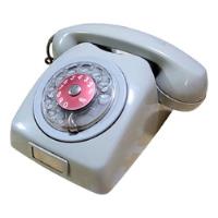 Telefono De Disco Gris Claro, Ericsson, Años 80s, Dial Rojo segunda mano  Chile 