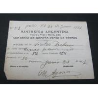 Valparaiso Sastreria Argentina Contrato Venta Ternos 1917, usado segunda mano  Chile 