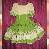 Usado, Vestido De Huasa Chilena | Bicolor Verde-crema segunda mano  La Florida