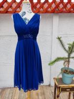 Vestido De Fiesta Azul Con Pedrería  segunda mano  Chile 