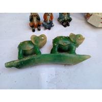 Usado, Figura Elefante Antiguo En Piedra Jabón Verde segunda mano  Chile 