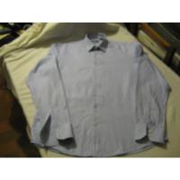 Camisa,  Vestir Hugo Boss Talla L 161/2 36-37 Celeste Listad, usado segunda mano  Chile 