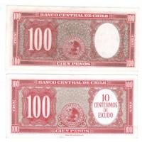 Billete De Chile  Cien Pesos Con Y Otr 10 Centesimos De Escu segunda mano  Chile 