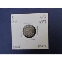 Antigua Moneda Chile 5 Centavos De Plata Año 1919 segunda mano  Chile 