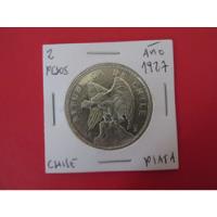  Moneda Chile 2 Pesos Plata Variedad Coma 1927 Unc segunda mano  Chile 