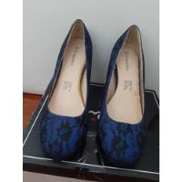 Zapato Taco, Color Azul Marino Con Negro, Talla 38,5 segunda mano  Chile 