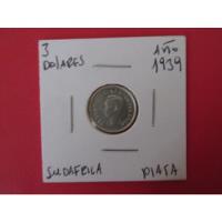 Moneda Sudafrica 3 Dolares De Plata Colonia Inglesa Año 1939 segunda mano  Chile 