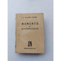 Memento De Matemáticas L. Alvarez Valdes 1946 segunda mano  Chile 