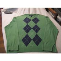 Sweater Cuello En V Tommy Hilfiger Talla L Verde Impecable segunda mano  Puente Alto