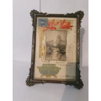 Porta Retrato De Bronce Con Postal Art Npveau Año 1905 segunda mano  Chile 