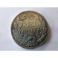 Moneda Chile 1 Peso 1897 (rp)(x1080-x1083, usado segunda mano  Chile 