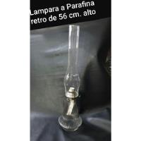 Usado, Lampara A Parafina Retro,56 Cm. Alto,vidrio Y Tulipa Cristal segunda mano  Chile 