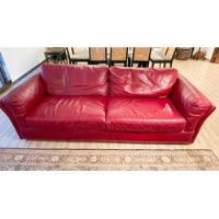 Sofa Cuero Natuzzi Rojo Tres Cuerpos, usado segunda mano  Lo Barnechea
