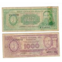 Billetes (2) De Paraguay, 100 Y 1000 Guaraníes. Jp segunda mano  Chile 