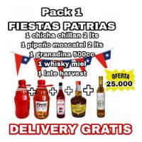 Pack Fiestas Patrias Pipeño, Chicha, Granadina Whisky, Late  segunda mano  Quinta Normal