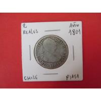 Usado, Moneda Chile 2 Reales Plata Epoca Colonial Año 1801 Escasa segunda mano  Chile 