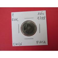 Moneda Chile 1 Real Plata Epoca Colonial Año 1788 Escasa, usado segunda mano  Chile 