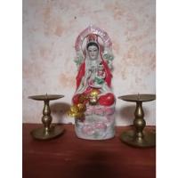 Usado, Estatua Figura Porcelana Policromada China Kuan Ying Vintage segunda mano  Chile 
