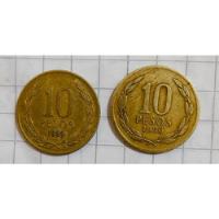 $ 10.- Pesos Chile, Angel Libertad, 1986 Fecha Ancha. segunda mano  Chile 