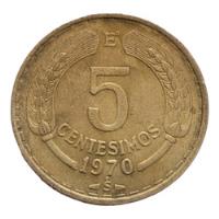 Moneda Coleccionable 5 Centésimos Año 1970 República Chile segunda mano  Chile 