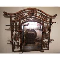 Usado, Escultura De Espejo Cristal Biselado Colonial Antiguo Bambú  segunda mano  Chile 