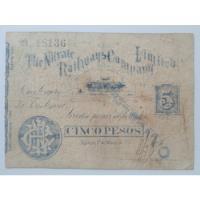 Usado, Billete Salitrero Iquique 5 Pesos 1891 Nitrate Railways. J segunda mano  Chile 