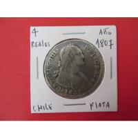 Moneda Chile 4 Reales Plata Colonia Española Año 1807 Escasa segunda mano  Chile 