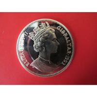 Moneda Gibraltar Reina Isabel Plata 21 Ecus Año 1993 Unc segunda mano  Chile 