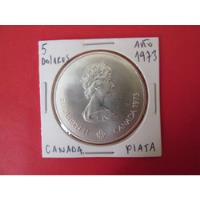 Moneda Canada 5 Dolares Reina Isabel Plata Año 1973 Unc segunda mano  Chile 
