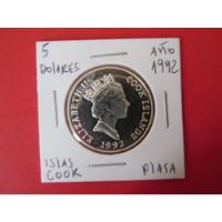 Moneda Islas Cook Imperio Britanico 5 Dolares Plata Año 1992 segunda mano  Chile 