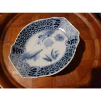 Plato Oriental Porcelana Azul Vidriada Vintage  segunda mano  Chile 