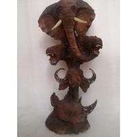Usado, Estatua Africana Tallada Madera Antigua Vintage Elefante  segunda mano  Chile 