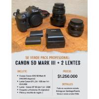 Canon 5d Mark Iii + Lente Canon 24-105 F4 L + 50 F1.4 Mm, usado segunda mano  Chile 