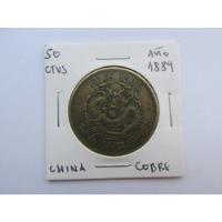 Antigua Moneda China 50 Ctvs Cobre Año 1889 Muy Escasa segunda mano  Chile 